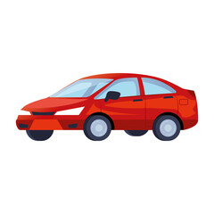 red sedan car vehicle transport icon vector illustration design