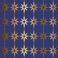 Abstract vector geometric seamless pattern with stars. - 354033762