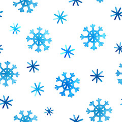 Set of snowflakes, white background, watercolor 