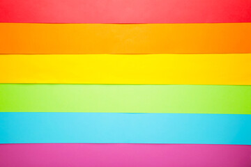 Colored paper background of lgbt pride concept for design. Top view