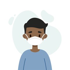 Young man wearing a face mask