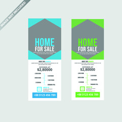 modern door hanger design template, for real estate business company.