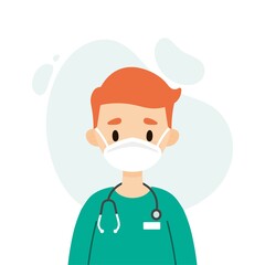 Male doctor/nurse wearing a mask