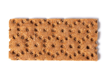 Thin rye crispbread isolated on a white background.