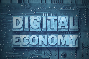 Obraz premium digital economy board