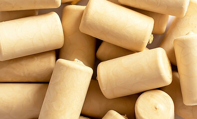 Wine corks on white background