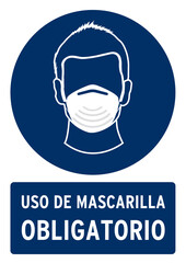 Cartel mascarilla obligatoria