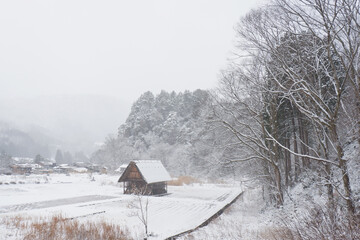 
A country house in winter Japan