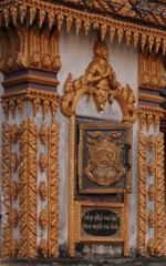 Fototapeta na wymiar Ornamental and buddhist stupa design in Siamese Lao PDR, Southeast Asia