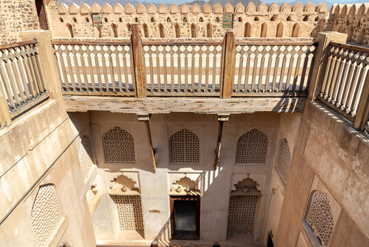 View from above inside the Jabreen Castle in Bahla, Sultanate of Oman