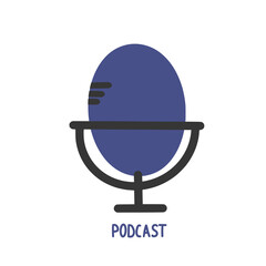 Podcast logo isolated Hand drawn vector microphone