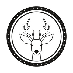 Deer head silhouette vector. Christmas deer icon. Vector reindeer.