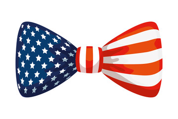 bow tie with usa flag, united states symbol on white background vector illustration design