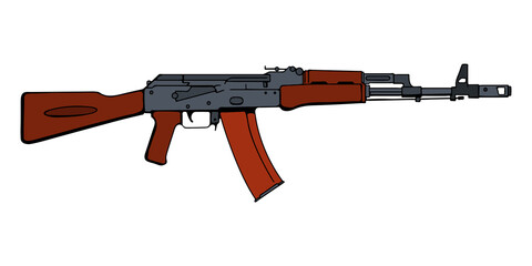 Russian assault rifle AK-47. Vector illustration