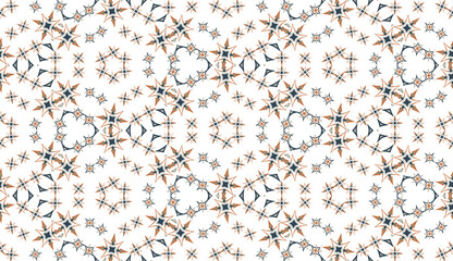 Abstract seamless pattern, background. Colored kaleidoscope on white. Useful as design element for texture and artistic compositions. - 354046702