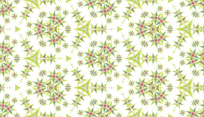 Abstract seamless pattern, background. Colored kaleidoscope on white. Useful as design element for texture and artistic compositions. - 354046756