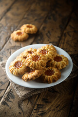 Homemade cookies with apricot jam