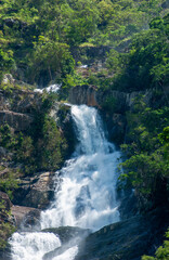Obraz premium Waterfall on an forest covered mountain side at Kuranda in Queensland, Australia