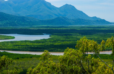 River with mountain background near Townsville in Queensland, Australia