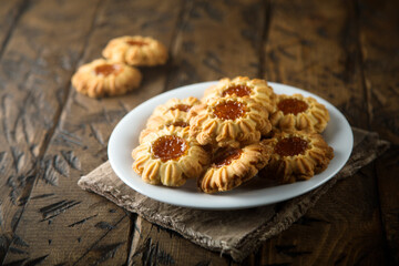 Homemade cookies with apricot jam