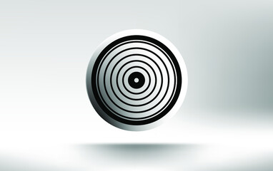 white sphere on a light background with black rings. Vector illustration of a modern minimalism. EPS 10