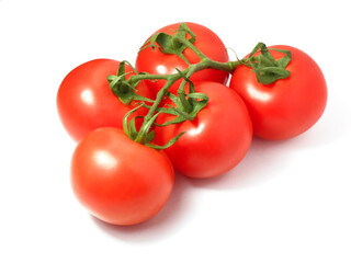 Tomato isolated on white background. Bunch of fresh tomatoes