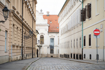 Empty street in Zagreb, Croatia