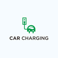 car charging logo. electric car icon