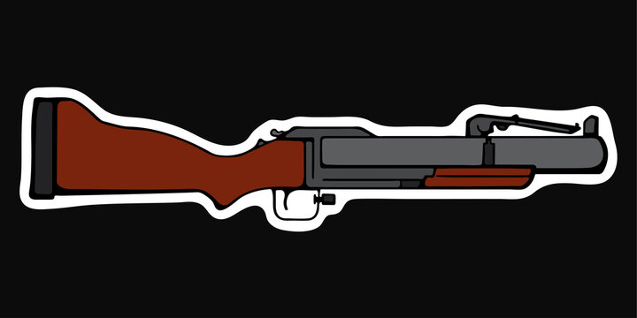 Single-shot Grenade launcher. Vector illustration