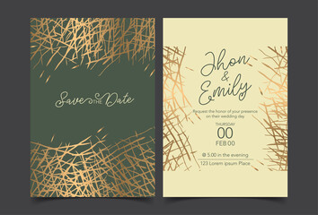 Wedding invitation cards Abstract lines, Vector.