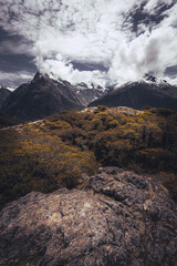 View from key summit, Fiordland National park, south island, New Zealand.