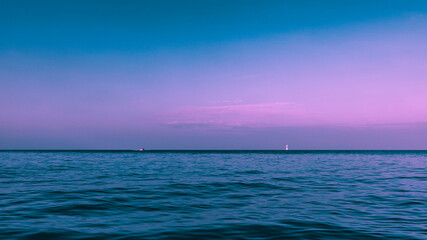 Pink sunrise over ocean near Perhentian Island