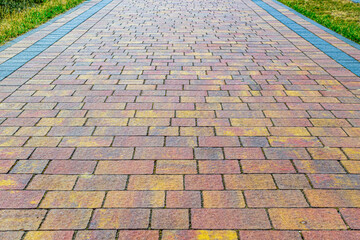 pavement with red paving stones