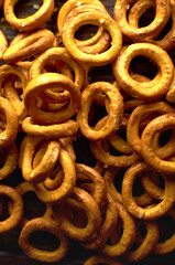 Traditional russian bagels closeup background