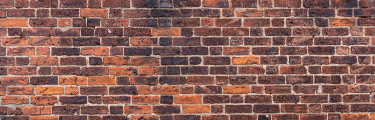 texture of old red brick wall background