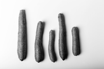 carote in bianco e nero stile minimal