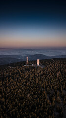 Wielka Sowa Great Owl Hohe Eule with a height of 1,014.8 metres (3,329 ft) is the highest peak of the Owl Mountains - Drone photo © Adam