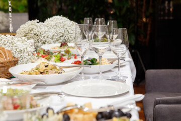 Table Dressed Up For Wedding Reception 