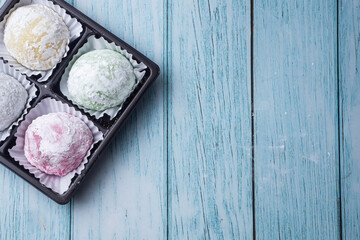 Traditional Chinese cake Breaded on a wooden floor