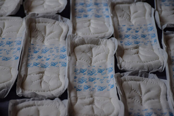 Picture of sanitary napkins or pads used at the time of female menstrual cycle
