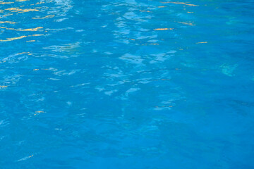 Water in swimming pool rippled water detail background