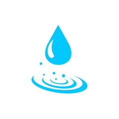 Blue water drop logo design vector illustration