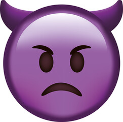 Vector emoji. Angry face. Devil angry vector emoji. Angry emoticon. Cute emoticon isolated on white background.