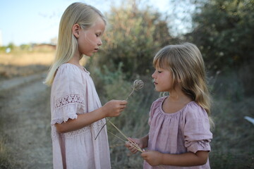 girls playing outdoors