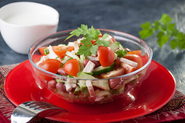 Bean salad with chicken