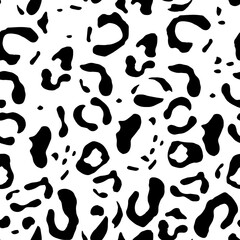 Fototapeta na wymiar trendy leopard seamless pattern with spot silhouettes