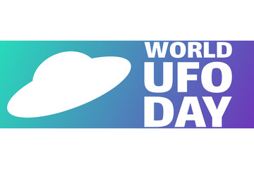 World UFO Day. July 2. Holiday concept. Template for background, banner, card, poster with text inscription. Vector EPS10 illustration.