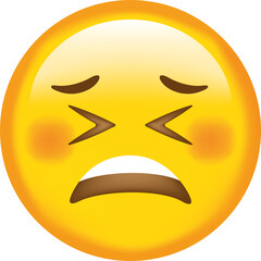 Vector emoji. Sad face. Sad vector emoji. Sad emoticon. Cute emoticon isolated on white background.