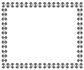 Border design concept of Flowers and lines - Indian Traditional and Cultural Rangoli, Alpona, Kolam or Paisley vector line art