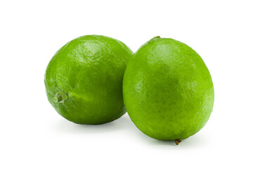 Fresh lime isolated on white background with clipping path.